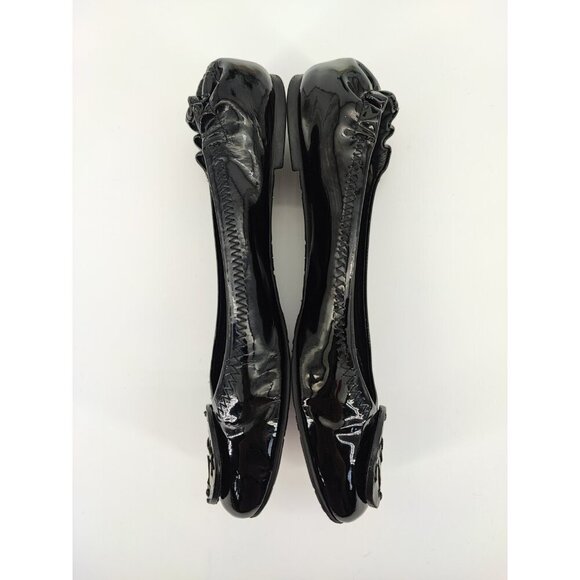 Tory Burch Women’s Reva Black Leather Ballet Flats Size 7.5M US - Picture 5 of 8